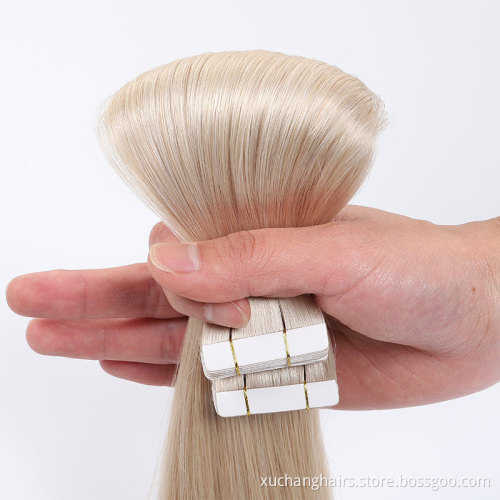 Dubbele getrokken Russische tape in hair extensions